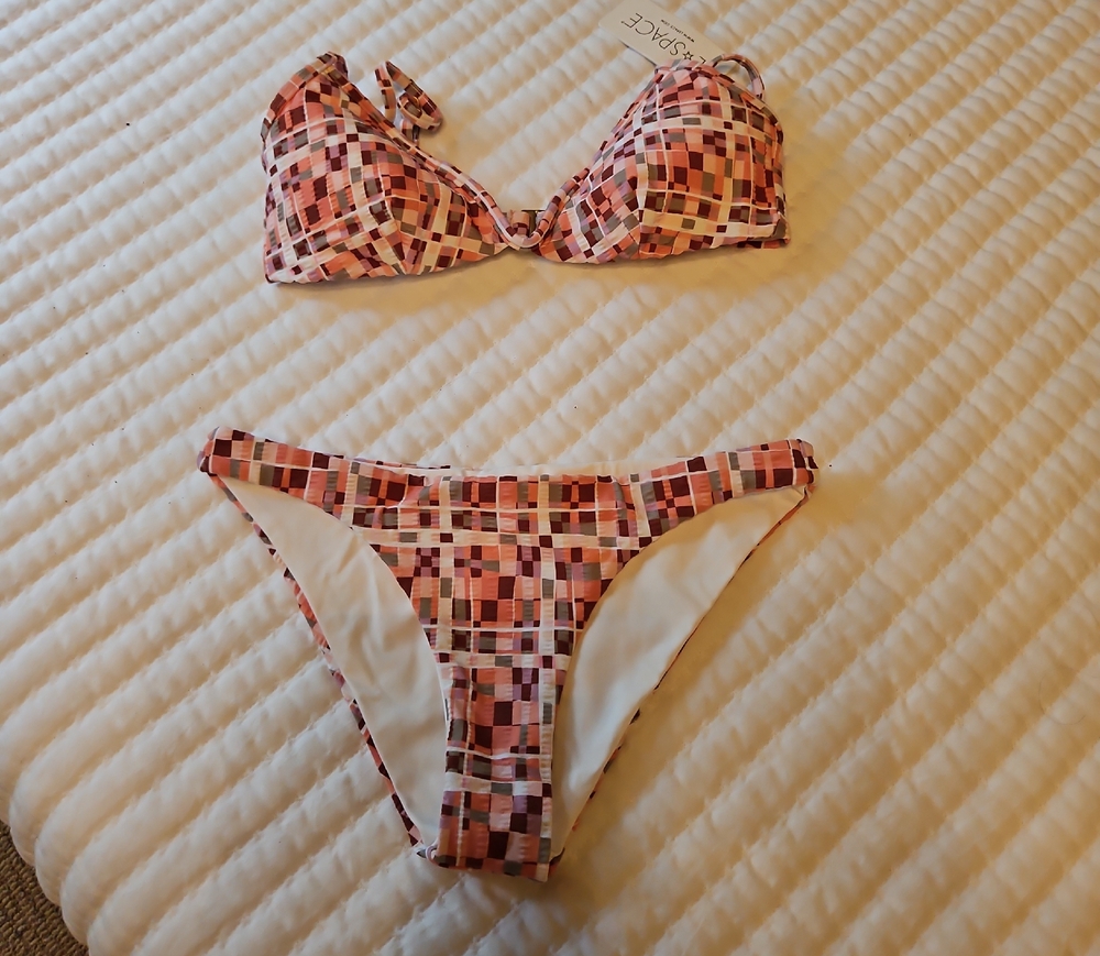 L*Space Red and Pink Bikini Swimwear